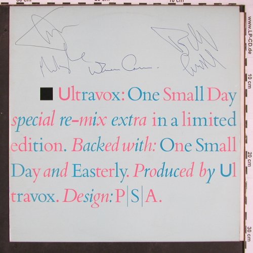 Ultravox: One Small Day*2 / Easterly, Lim.Ed., Chrysalis(VOXX2), UK, 1984 - 12inch - Y392 - 26,00 Euro