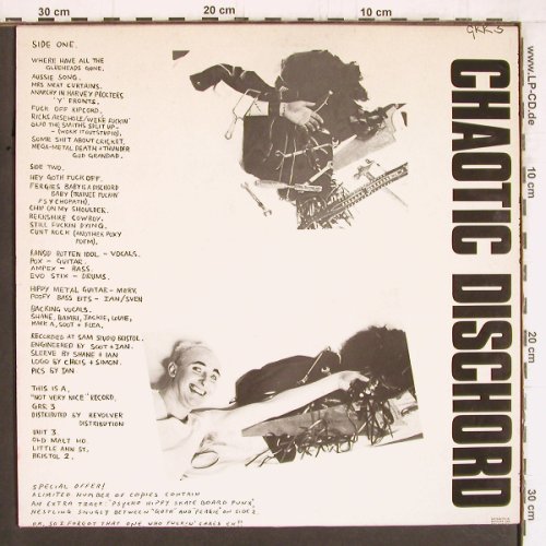 Chaotic Dischord: Very Fuckin' BAD, Not Very Nice Rec. (GRR 3), UK, 1988 Typ: LP Best.-Nr.: Y4862 Preis: 25,00 Euro