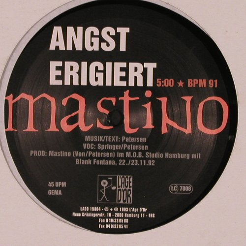 Mastino: Angst Erigiert / die Angst Regiert, L'Age D'Or(Lado 1500), D, 1993 - 12inch - Y543 - 4,00 Euro