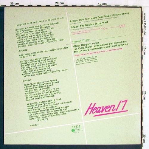Heaven 17: [we don't need this]Fascist GrooveT, B.E.F. Virgin(VS 400-12), UK, 1981 - 12inch - Y6079 - 4,00 Euro
