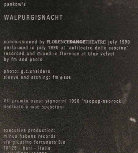 Pankow: Walpurgisnacht, one sided/Etched, LongTrain/MinusHaben(mhr 011), I, 1990 - 12inch - Y7413 - 4,00 Euro