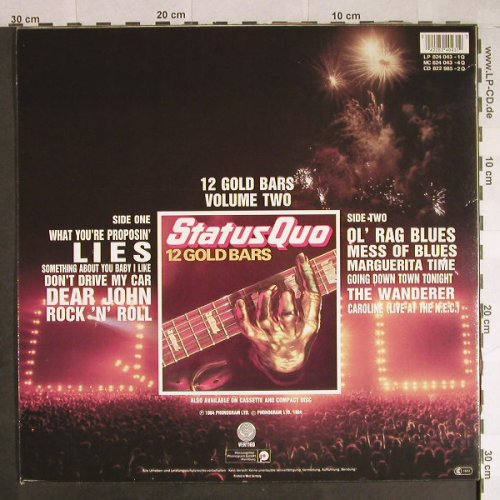Status Quo: 12 Golden Bars Vol.2, Vertigo(824 043-1Q), D, 1984 - LP - H729 - 7,50 Euro