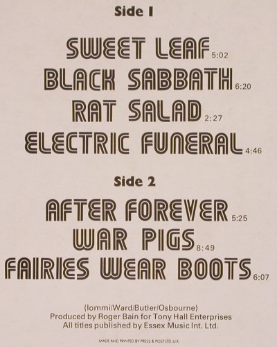 Black Sabbath: Attention! Vol.2, WWA (WWA 101), UK, 1975 Typ: LP Best.-Nr.: V250 Preis: 17,50 Euro