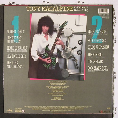 Macalpine,Tony: Maximum Security, Squawk Records (832 249-1), NL, 1986 Typ: LP Best.-Nr.: V3143 Preis: 9,00 Euro