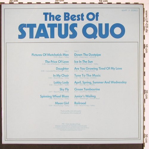 Status Quo: The Best Of, m-/vg+, PYE, Club Ed. (66 497 9), D, 1977 Typ: LP Best.-Nr.: X9258 Preis: 6,00 Euro