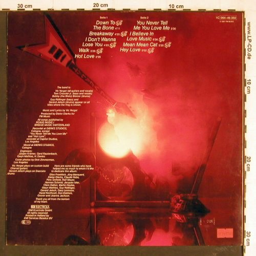 Vergat,Vic: Down To The Bone, Harvest / EMI (064-46 350), NL, 1981 Typ: LP Best.-Nr.: Y7284 Preis: 7,50 Euro