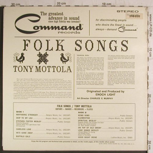 Mottola,Tony: Folk Songs, Command(298 020), US, 1961 - LP - F6814 - 9,00 Euro