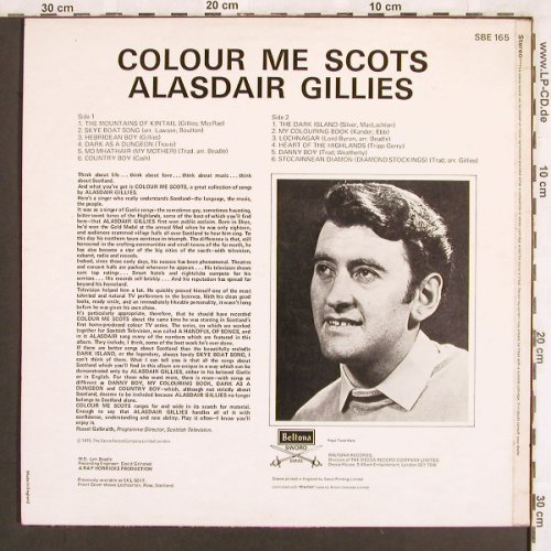 Gillies,Alasdair: Colour me Scots, Beltona Sword Series(SBE 165), UK, 1970 - LP - V1317 - 7,50 Euro