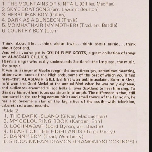 Gillies,Alasdair: Colour me Scots, Beltona Sword Series(SBE 165), UK, 1970 - LP - V1317 - 7,50 Euro