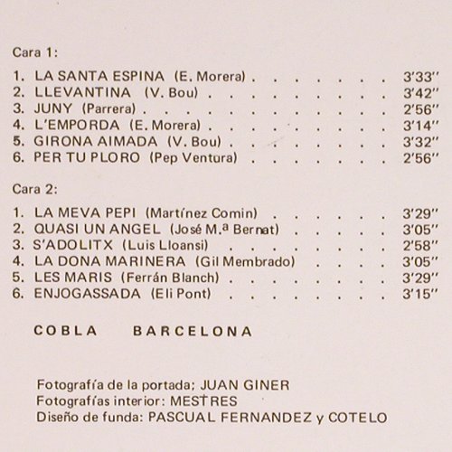 Cobla Barcelona: La Sardana, Foc (instrum.) 1.1vg+, Polydor(24 67 004), E, 1971 - LP - V1342 - 7,50 Euro