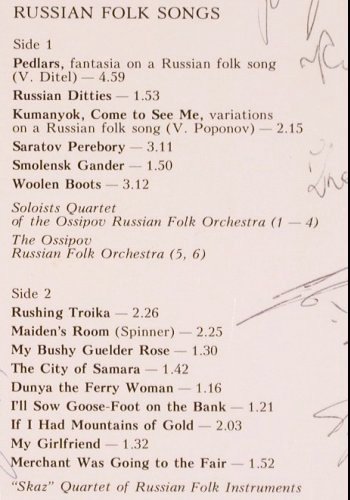 Pedlars: Russian Folk Songs, sign. ,instrum., Melodia(C90 22235 001), UDSSR, 1985 - LP - V1594 - 7,50 Euro