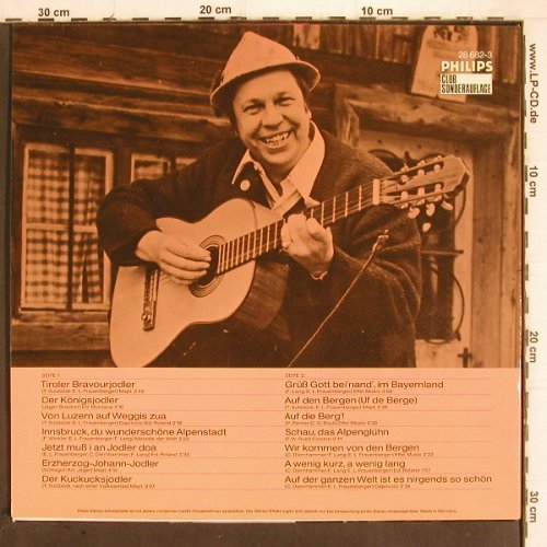 Lang,Franzl: Die Schönsten Jodler, Club-Ed., Philips(28 682-3), D, 1973 - LP - V169 - 7,50 Euro