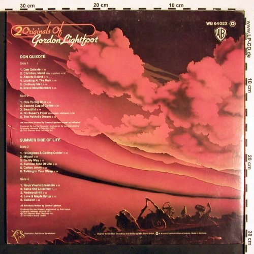 Lightfoot,Gordon: Don Quixote/Summer Side of Life,Foc, Reprise,wh.Muster(WB 64 022-O), D, 1974 - 2LP - V2061 - 9,00 Euro