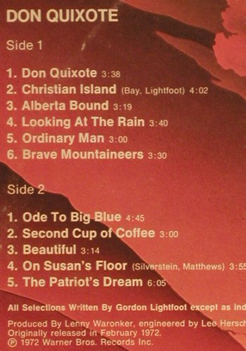 Lightfoot,Gordon: Don Quixote/Summer Side of Life,Foc, Reprise,wh.Muster(WB 64 022-O), D, 1974 - 2LP - V2061 - 9,00 Euro