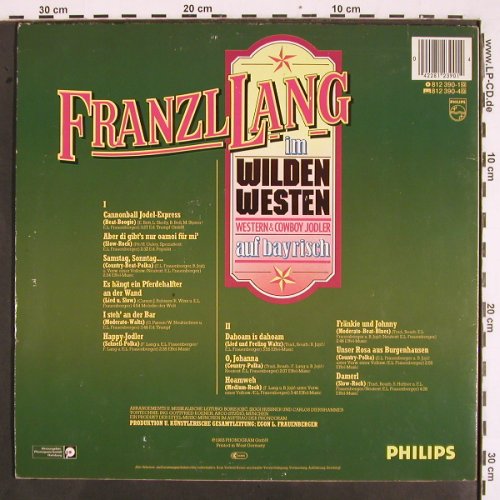 Lang,Franzl: Im Wilden Westen, m-/vg+, Philips(812 390-1), D, 1983 - LP - V2244 - 6,00 Euro