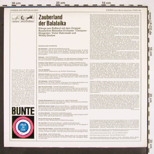 Balalaika-Orchester Ossipow: Zauberland der Balalaika, Bunte/Melodia/Eurodisc(77 507 HU), D,  - LP - V2341 - 7,50 Euro