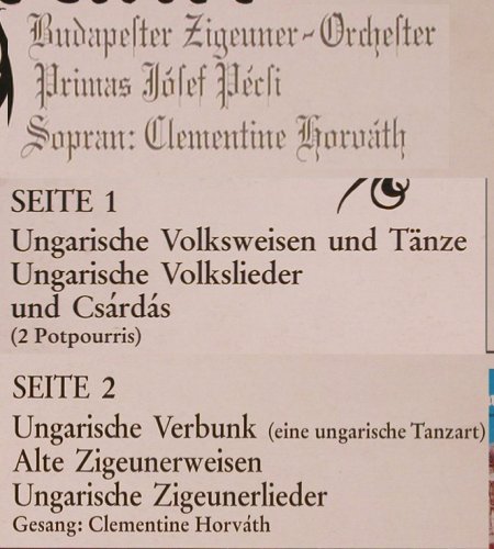 Budapester Zigeuner-Orchester: Zigeunermusik,Josef Pécsi, FASS(1472 WY), D, 1967 - LP - V2499 - 6,00 Euro