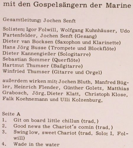 Gospelsänger der Marine: Gospels,Shanties & Folklore, Exklusiv-Ton (66.21 194-00), D, m-/vg+ Typ: LP Best.-Nr.: V3020 Preis: 7,50 Euro