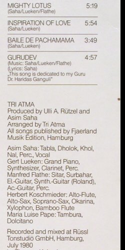 Tri Atma: Mighty Lotus, RCA Victor (PL 28402), D,like new, 1980 Typ: LP Best.-Nr.: V3496 Preis: 20,00 Euro
