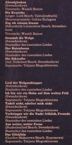 Staatschor des russischen Liedes: Abendglocken im alten Rußland(1958), Polydor(249 229), D,  - LP - V665 - 6,00 Euro