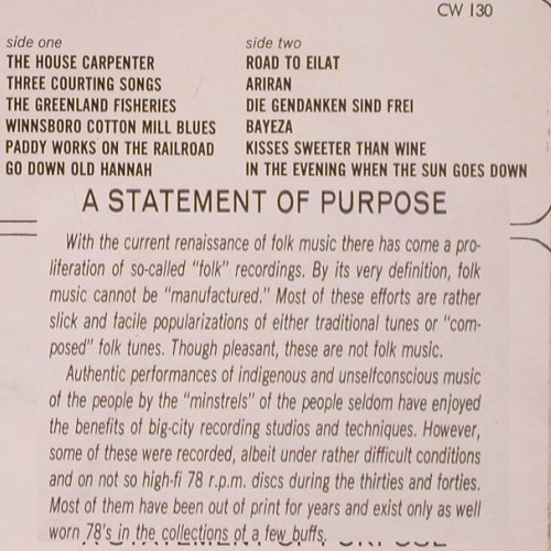 Seeger,Pete: Same (hist rec.), Ember(CW 130), UK, 1968 - LP - V787 - 7,50 Euro