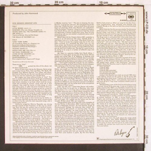 Seeger,Pete: Greatest Hits, CBS(CBS S 63008), D,  - LP - V788 - 6,00 Euro