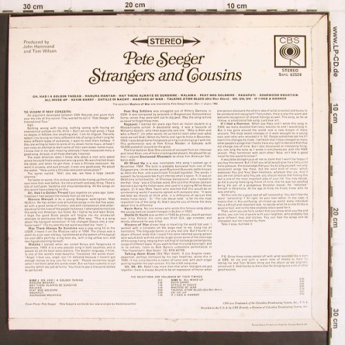 Seeger,Pete: Strangers and Cousins, m-/vg+, CBS(SBPG 62528), UK, 1965 - LP - V789 - 7,50 Euro
