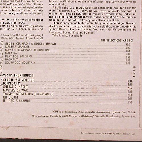 Seeger,Pete: Strangers and Cousins, m-/vg+, CBS(SBPG 62528), UK, 1965 - LP - V789 - 7,50 Euro