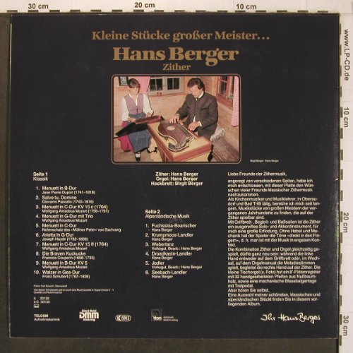 Berger,Hans Zither - Hackbrett: Kleine Stücke großer Meiter, iton / Teldec(it 30 130), D,  - LP - X8075 - 7,50 Euro