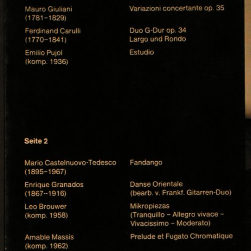 Frankfurter Gitarren Duo: Virtuose Gitarrenm.d. 19.u.20.Jahrh, Solist(1175), D, 1976 - LP - X9055 - 7,50 Euro