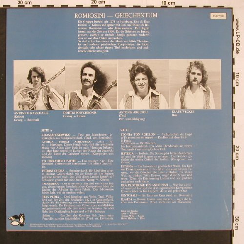 Romiosini: Lieder u.Tänze a.Griechenland, Eulenspiegel(EULP 1005), D, 1977 - LP - X9736 - 6,00 Euro