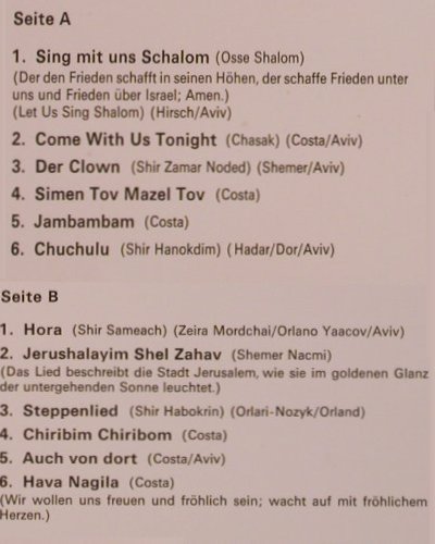 Aviv: Sing mit uns Schalom, EMI Columbia(997 007), CH,  - LP - Y2392 - 6,00 Euro