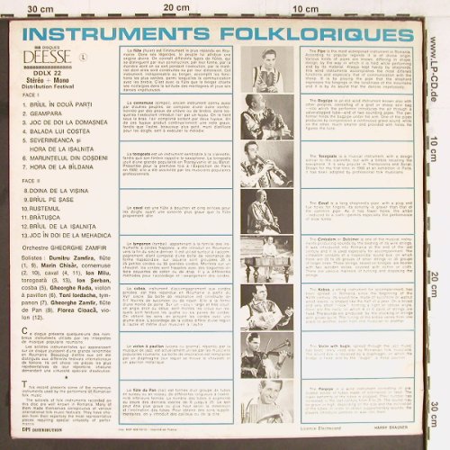 Zamfir,Gheorghe: Les Instrumets Folkloriques Roumain, Deesse(DDLX 22), F,(instr.),  - LP - Y2662 - 7,50 Euro