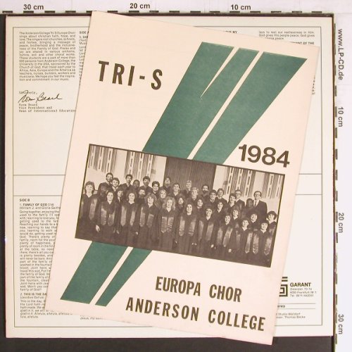 Anderson College Tri-S Choir: On Tour in Europe, Garant(PF 114), D, 1978 - LP - Y2966 - 9,00 Euro
