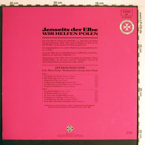 Krakowiak Chor-deutsche Volkslieder: Wir Helfen Polen-Jenseits der Elbe, Telefunken(6.25103 BF), D, 1982 - LP - Y3347 - 7,50 Euro