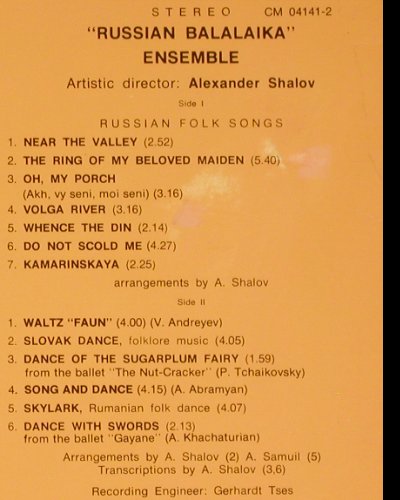 Russian Balalaika Ensemble: Same, Alexander Shalov, Melodia(CM 04141-2), UDSSR,  - LP - Y3599 - 7,50 Euro