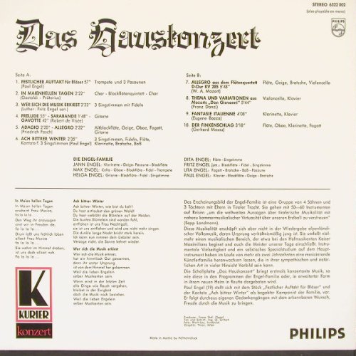Engel-Familie: Das Hauskonzert, vg+/m-, Philips (6322 002), A Typ: LP Best.-Nr.: Y365 Preis: 5,00 Euro