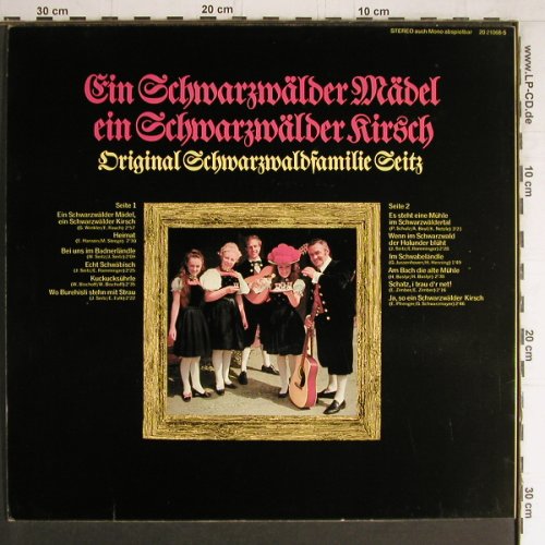 Schwarzwaldfamilie Seitz-orign.: Ein Schwarzwälder Mdel,ein Schwa.., BASF(20 21068-5), D, vg+/m-,  - LP - Y3990 - 6,00 Euro