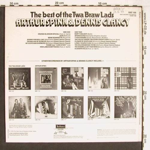 Spink,Arthur & Dennis Clancy: The Best of t. Twa Braw Lads, Beltona(Sword)Promo-Stoc(SBE 188), UK, 1976 - LP - Y4450 - 7,50 Euro