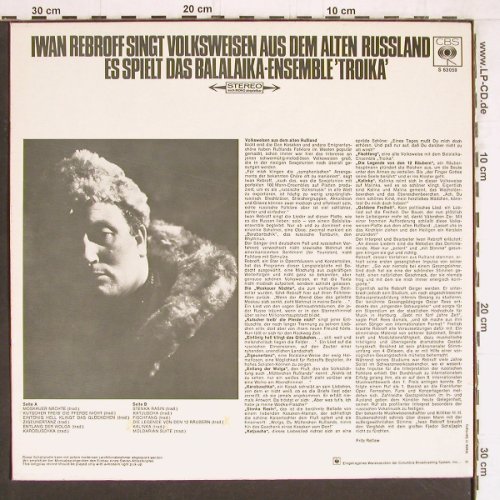 Rebroff,Iwan / Balalaika Ens.Troika: singt Volksweisen a.d.AltenRussland, CBS(S 63059), D, woc, 1967 - LP - Y4562 - 7,50 Euro