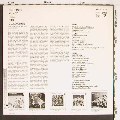Staatschor des russischen Liedes: Eintönig klingt hell das Glckchen, Philips(633 304 PL), D, Mono,co,  - LP - Y4569 - 7,50 Euro