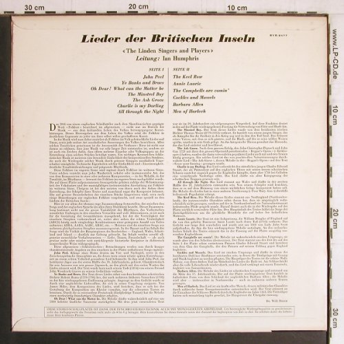 Linden Singers and Players: Lieder der Britischen Inseln, Concert Hall(SVS 2477), ,  - LP - Y4693 - 7,50 Euro