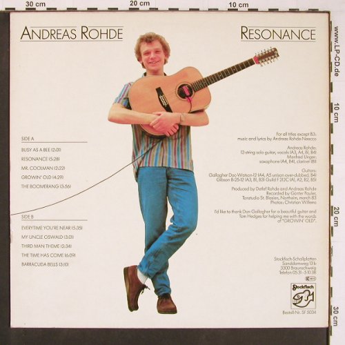 Rohde,Andreas: Resonance, Stockfisch(SF 5034), D, 1983 - LP - Y534 - 7,50 Euro