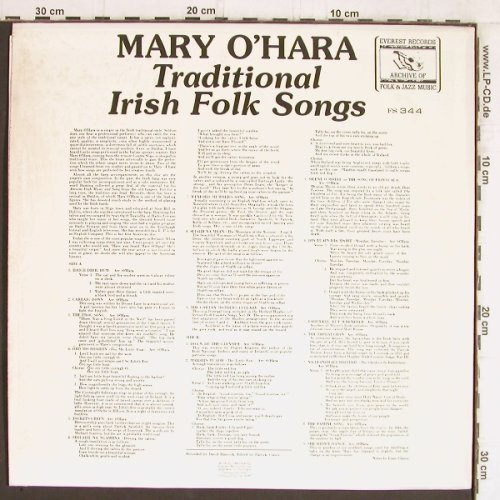 O'Hara,Mary: Traditional Irish Folk Songs, Everest Records(FS-344), US,  - LP - Y5390 - 7,50 Euro