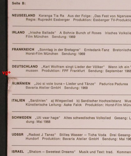 V.A.Lieder der Volker, Intermezo: 1968, Foc, m /vg+, WWF Köln (12 PAL 4540), D, 1968 Typ: LP Best.-Nr.: Y6272 Preis: 7,50 Euro
