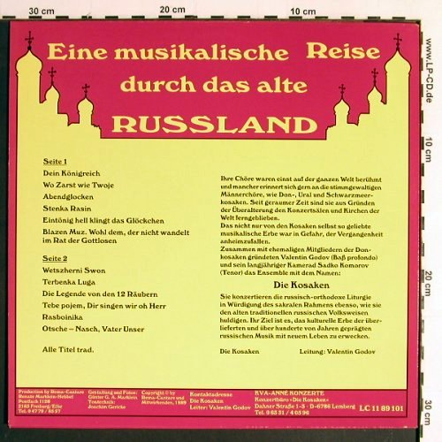 Kosaken - Die: Rema-Cantare, Renate Marklein Hebbel(LC 11 89 101), D, 1989 - LP - Y6589 - 6,00 Euro