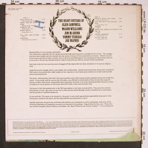 V.A.The Heavy Guitars: Glen Campbell, M.Williams.., m-/vg+, Pickwick(SPC-3203), US, co,  - LP - Y695 - 7,50 Euro