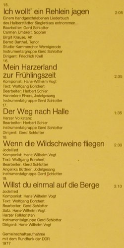 Harzer Folkloristen: Weit dehnen sich die Wälder, Amiga(8 35 076), DDR, 1978 - LP - Y7098 - 6,00 Euro