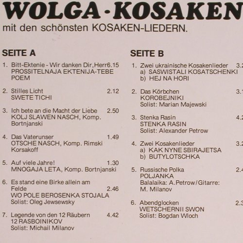 Original Wolga Kosaken: Jubiläums-Programm,50 Jahre, sign., Fairplay(FP 2003), D, 1983 - LP - Y7292 - 7,50 Euro