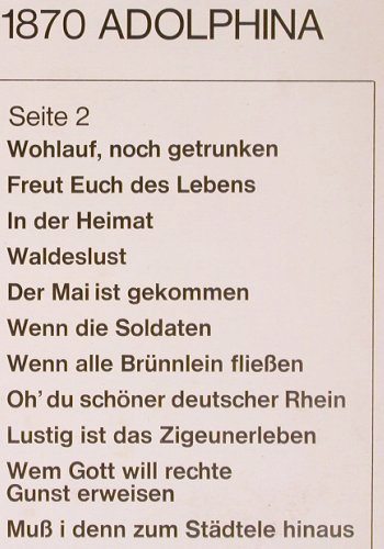 Sänger-Kranz von 1870 Adolphina: Am Brunnen vor dem Tore, Standard(O 1201), D, 1968 - LP - Y7311 - 5,50 Euro